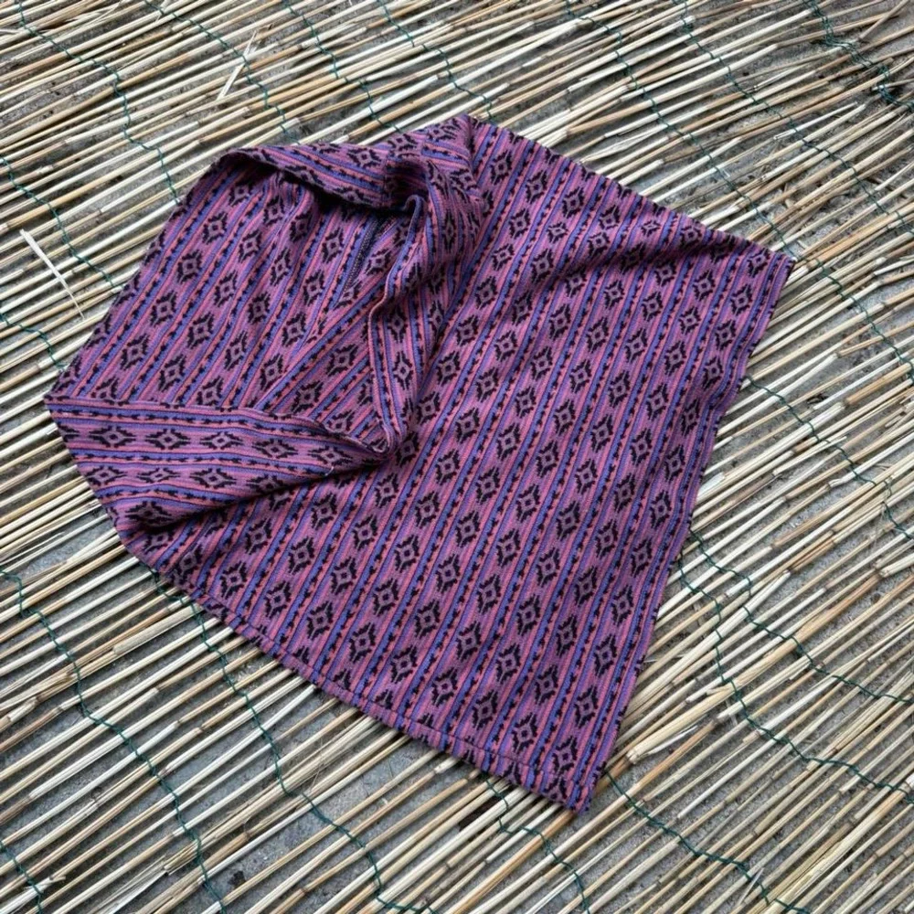 Nollie Skirt Size XL Purple Pink Tribal Print Festival Adjustable‎ Mini Falda